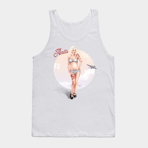 Anita The Pin Up Girl Tank Top by Hellustrations